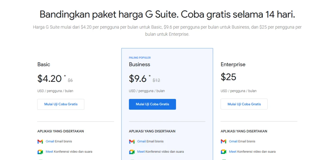 harga langganan g suite