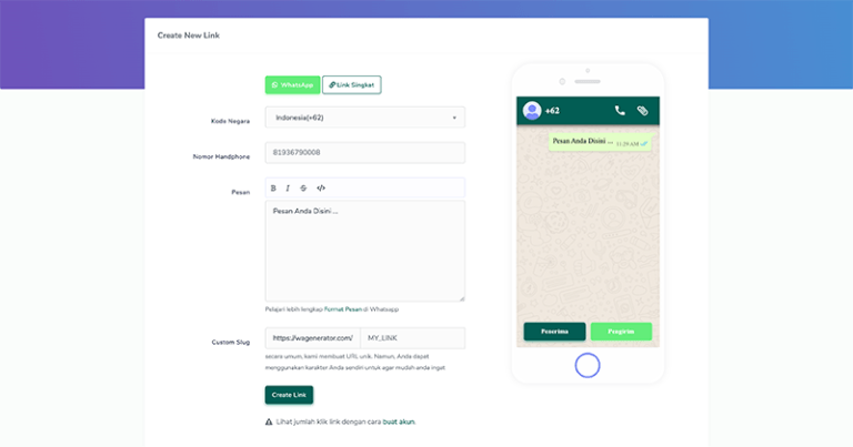 cara membuat link wa