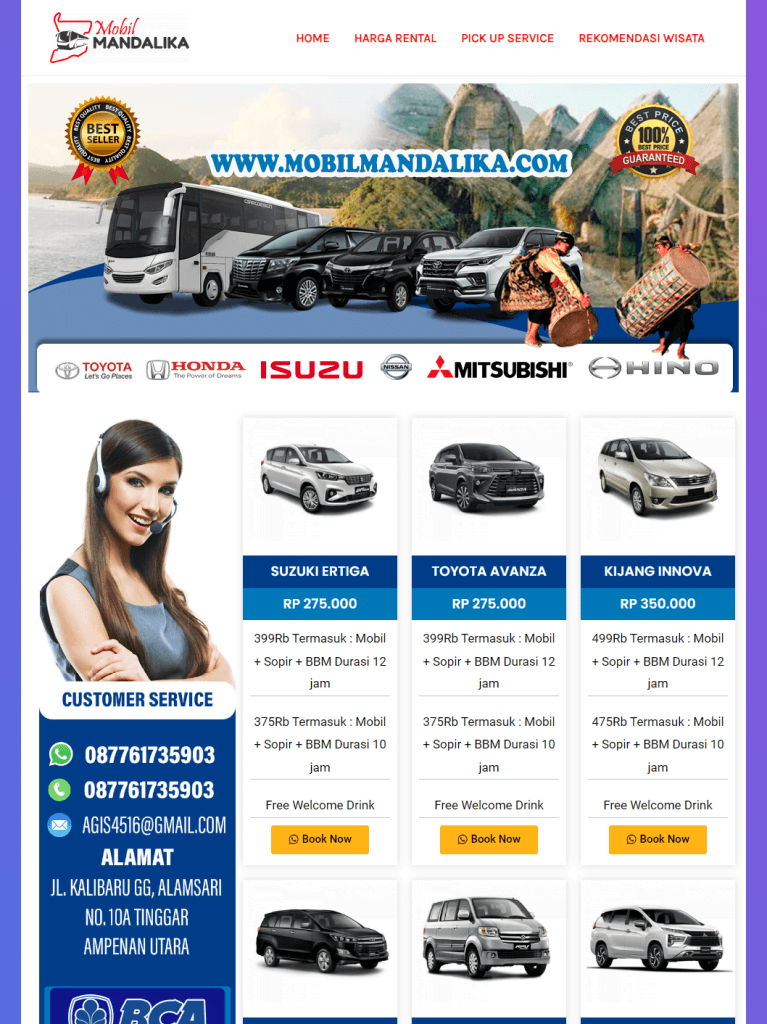 contoh website transport